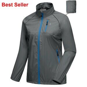 Lightweight Rain Cycling Jacket Windproof Waterproof Packable Hood